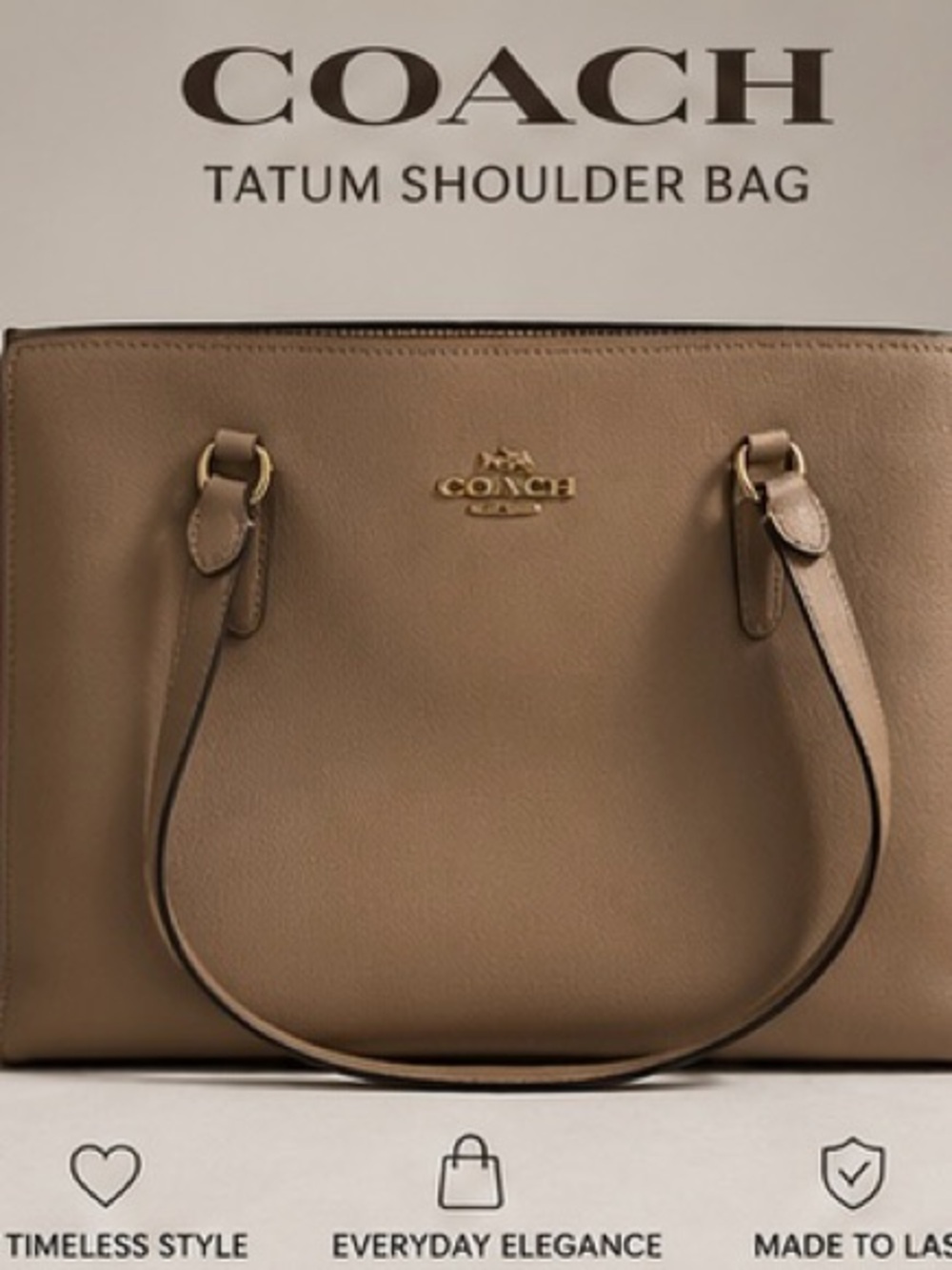 Coach Tatum Shoulder Bag in Taupe